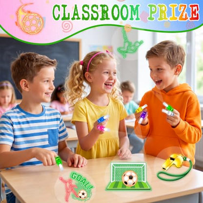 24 Pcs Soccer Themed Party Favors LED Finger Lights Toys for Kids Ages 3-12 - style: Soccer