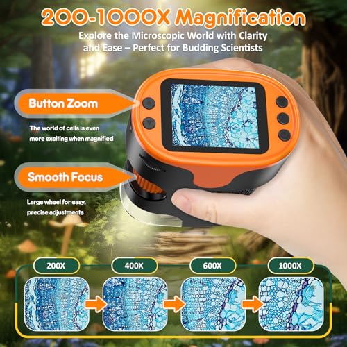 Kids Digital Microscope STEM Toy: Complete Science Gift Kit for Ages 4-12