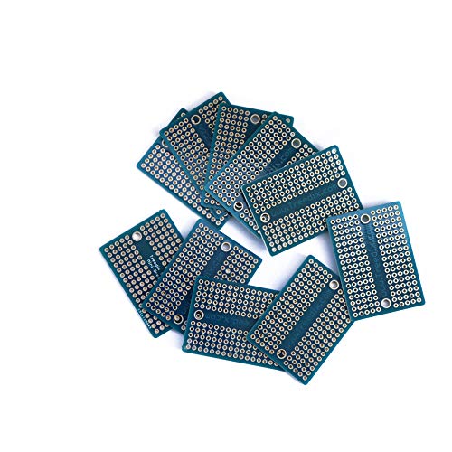 Treedix 9pcs Mini Solderable BreadBoard PCB Prototype Shield Board Double Sided Tinned Gold Plated Holes Compatible with Arduino Kit Raspberry Pi(Mode 4)