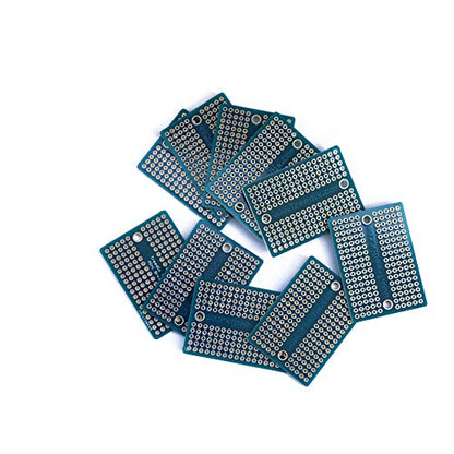 Treedix 9pcs Mini Solderable BreadBoard PCB Prototype Shield Board Double Sided Tinned Gold Plated Holes Compatible with Arduino Kit Raspberry Pi(Mode 4)