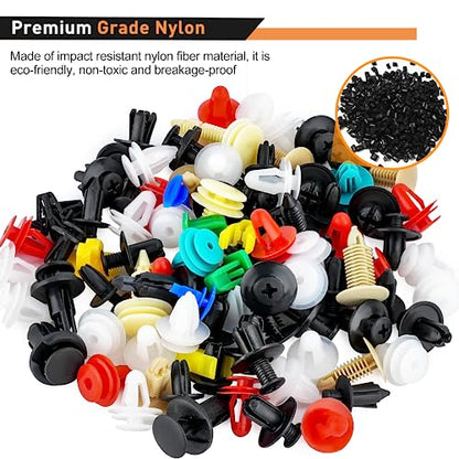 GOOACC 501PCS Universal Car Clips Mixed Auto Bumper Fender Trim Door - color: 500Pcs Mixed Clips + 1 Remover