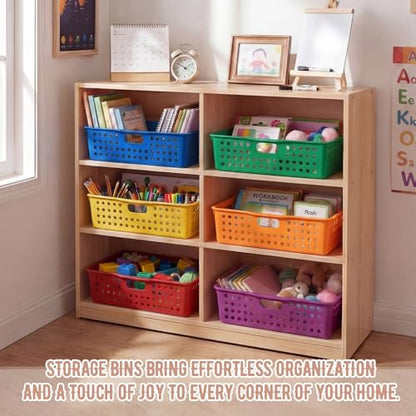 Geetery 12 Pack Classroom Storage Baskets with Handle,Rainbow Color - color: Rainbow Color