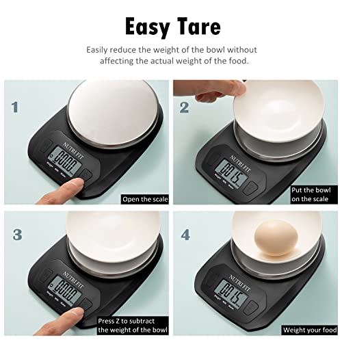 NUTRI FIT Digital Food Scale Small Kitchen Scales Weight in Grams Oz Black - color: Elegant Black