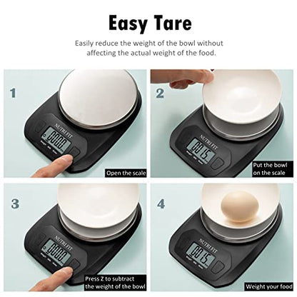 NUTRI FIT Digital Food Scale Small Kitchen Scales Weight in Grams Oz Black - color: Elegant Black
