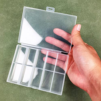 Gebildet 6 pcs Transparent Plastic Storage Case, Accessory Parts Storage Box for Tiny Beads, Herbs, Pills or Small Items - size: 12.6×8.6×1.8cm