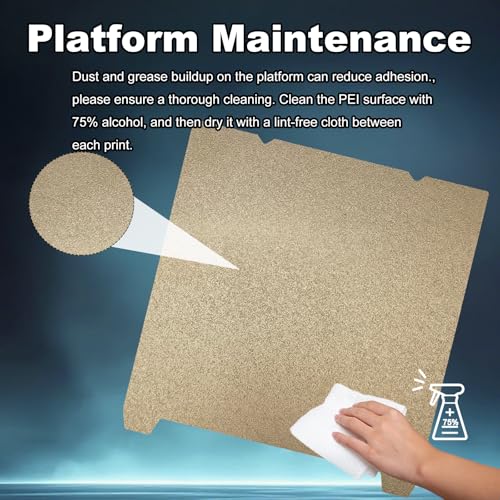 235x235mm Gold PEI Build Plate for K1/K1C/Ender 3/3 V2/3 Pro/5/5 Pro/3 Neo/3 V2 Neo, Double Sided Textured PEI Flexible Spring Steel Platform Heated Printing Bed for Creality 3D Printer - size: 235x235mm