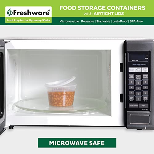 Freshware Food Storage Containers [240 Set] 12 oz Plastic Deli Containers with Lids, Slime, Soup, Meal Prep Containers, BPA Free, Stackable, Leakproof, Microwave, Dishwasher and Freezer Safe - size: 12 oz, 240-Set