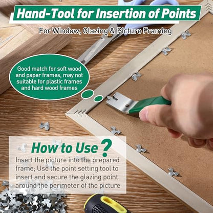 Feekoon Glazier Point Driver with 100 Push Points, Green - color: Green