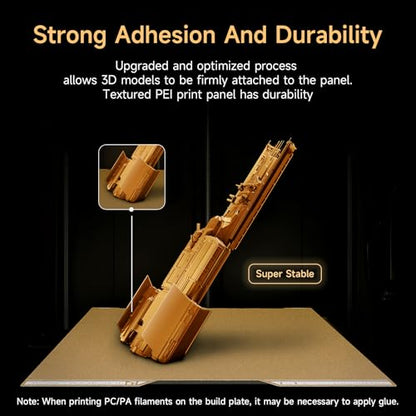 YOOPAI Textured Build Plate for Bambu Lab H2D/H2D Pro/H2S - color: PEI-Gold, size: 355x346mm