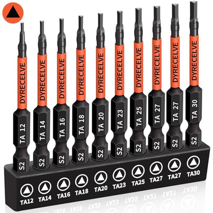 DYRECELVE 10-Pack Triangle Screwdriver, 2.56-In Magnetic Triangle Bit Set