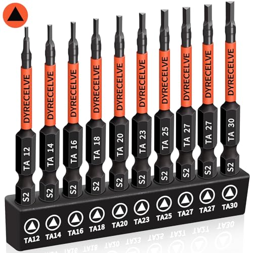 DYRECELVE 10-Pack Triangle Screwdriver, 2.56-In Magnetic Triangle Bit Set