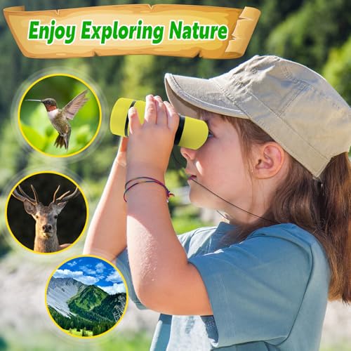 Binoculars for Kids, Kids Binoculars for 3-12 Boys Girls, Outdoor Toys - color: Yellow