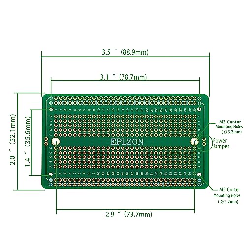 Solderable Breadboard PCB Board Gold-Plated Solder Breadboard for DIY Electronics Projects Apply to Arduino Soldering Projects 3.5"x2.05" (5 Pack + 2 Mini Board, Green) - color: Green