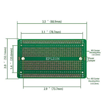 Solderable Breadboard PCB Board Gold-Plated Solder Breadboard for DIY Electronics Projects Apply to Arduino Soldering Projects 3.5"x2.05" (5 Pack + 2 Mini Board, Green) - color: Green