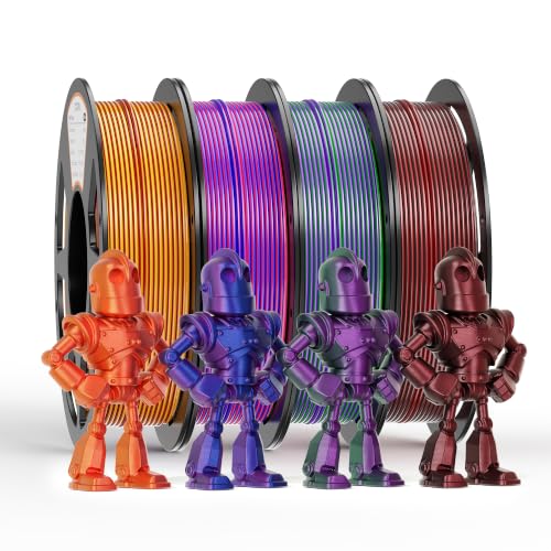 YOOPAI PLA Silk Dual Color Filament 1.75mm, 250g Starter Bundle, 4 Rolls - color: Pla Bundle-250gx4-112020007