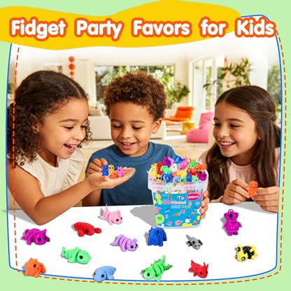 Mini 3D Printed Animal Figurines: 100 Pcs Cute Party Favor Toys for Kids, Small 3D Fidget Toys in Bulk, Party Bag Fillers, Treasure Box & Classroom Prize, Christmas Stocking Stuffers for Toddlers
