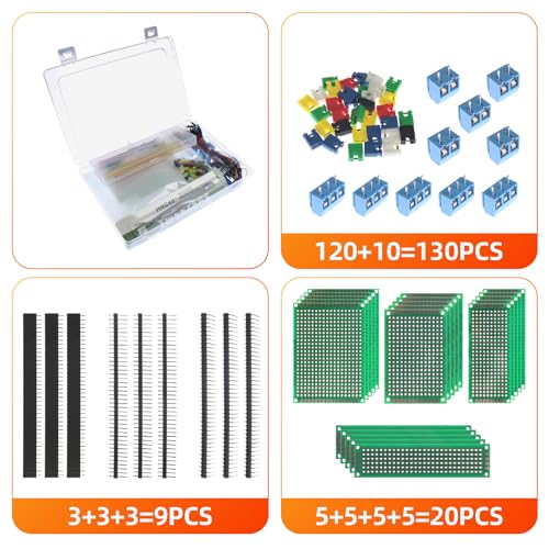 365Pcs Double Sided PCB Board Kit 4 Sizes Circuit Prototype Boards