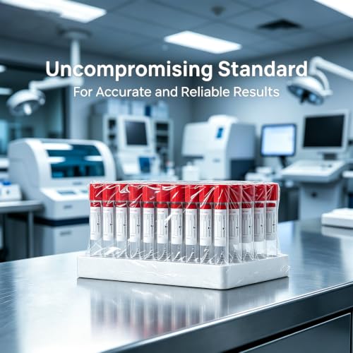100 Pcs 10ml Plain Plastic Tubes with Red Caps for Lab Use - color: Red-10ml-100