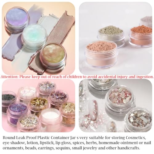 50 Pcs Makeup Sample Containers 3g/5g Sample Containers with Lids Tiny Sample Jars for Skincare Cream Lotion Jewelry Beads DIY Crafts Travel (FZG/5g/Hei) - color: black, size: 5g