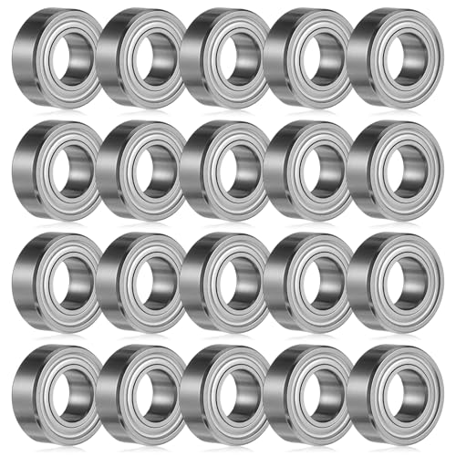 20 Pcs R188 Bearing, 1/4 Inch X 1/2 Inch X 3/16 Inchs Small Bearings Deep Groove Ball Bearings Both Sides Steel Shielded Bearing (R188-ZZ)