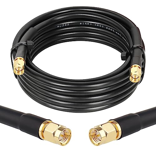 MOOKEERF KMR240 SMA Male to SMA Male Coaxial Cable 50 ohm Coax Ultra Low Loss Antenna Extension for 3G/4G/5G/LTE Network Equipment, GPS, RF Radio (8FT) - size: 8 FT