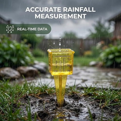 10Pack 1.5" Plastic Rain Gauge, Bright Yellow Rain Catcher