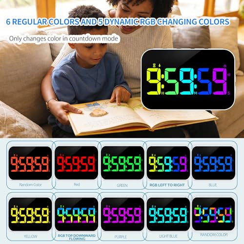 TXL Digital Timer for Classroom, Pomodoro & Kitchen, Rechargeable Magnetic Countdown Timer with Large LED Display, Loud Alarm, 3 Volume Levels, Vibration Mode & 3 Brightness Settings - style: Regular Version