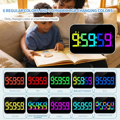 TXL Digital Timer for Classroom, Pomodoro & Kitchen, Rechargeable Magnetic Countdown Timer with Large LED Display, Loud Alarm, 3 Volume Levels, Vibration Mode & 3 Brightness Settings - style: Regular Version