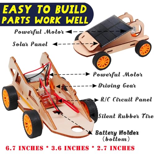 DIY Remote Control Car & Solar Car-STEM Kits Kids 8-10-Science Toy Boy 8-13 - size: 5.9 x 8.3 x 1.6 inches