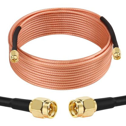 MOOKEERF SMA Male to SMA Male Cable - 25FT RG316 SMA Extension Cable 50 ohm for Router, Test Equipment, Signal Enhancer, Wireless Adapter,WiFi Antenna Applications - size: 25FT