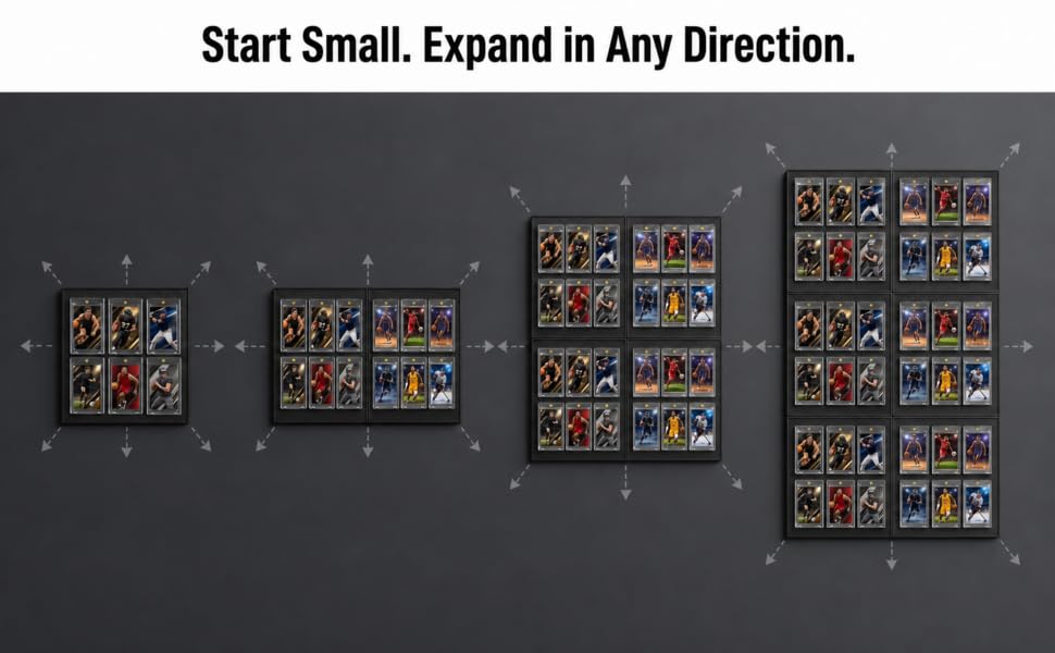 Modular Card Holder Display with Magnetic Mounts, Wall or Tabletop - size: The 4-Panel Wall Kit
