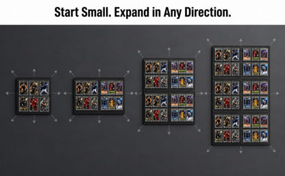 Modular Card Holder Display with Magnetic Mounts, Wall or Tabletop - size: The 4-Panel Wall Kit