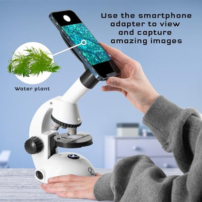 T&K Essential STEM Tools - Microscope w/Smartphone Adapter | Biology Set