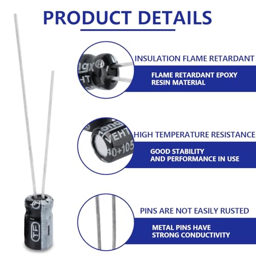 50 Pcs Electrolytic Capacitor 1uF 25V Aluminum Radial Electrolytic Capacitors - style: 25V 1uF
