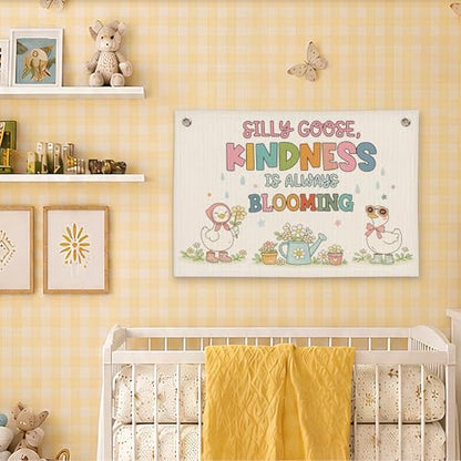 Silly Goose Classroom Nursery Decor Wall Hanging Banner - color: 02-Silly Goose Classroom(Beige)
