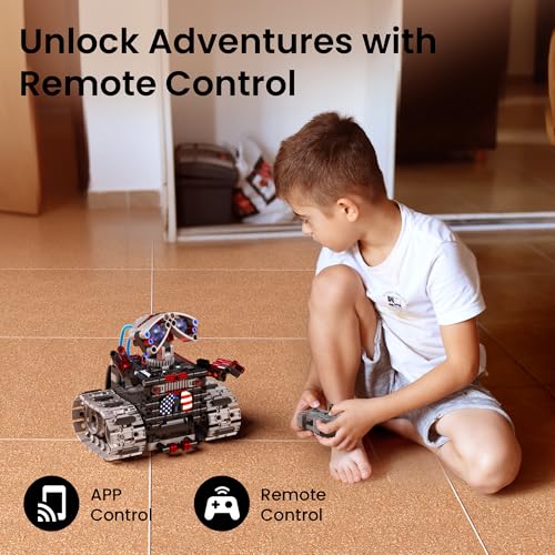 Sillbird Robot Building Kit STEM Gifts for Boys 8-12 with Remote Control - color: 2-red
