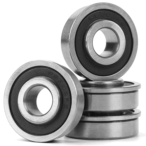 GICOOL 1/2" Sealed Flanged Steel Bearing, 13mm ID x 35mm OD x 13mm W, 4 PK - size: ID 1/2" x OD 1-3/8"