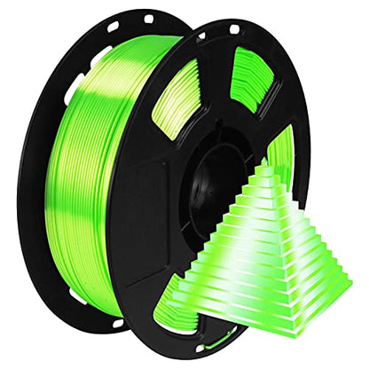 Shiny Silk Bright Lime Green PLA 3D Printing Material, 1kg 2.2lbs 1.75mm 3D Plastic Material, Widely Support for FDM 3D Printer, Easy to Print with Extra Sample by BBLIFE - color: Lime Green