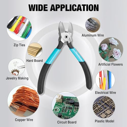 DURATECH 5 Inch Wire Cutter, Precision Flush Cutter with CNC Machined Edges