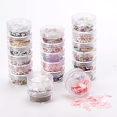 5 Set (20 Pieces) Stackable Cosmetic Containers with Screw Lids and Labels，10 Grams Clear Plastic Empty Jars Small Makeup Sample Containers for Beauty Products - color: Clear, size: 10g (5 Sets, 20 Pieces, Stackable)