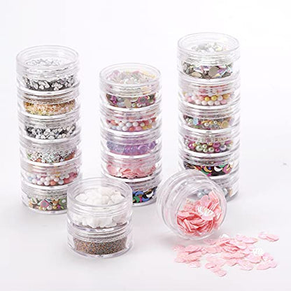 5 Set (20 Pieces) Stackable Cosmetic Containers with Screw Lids and Labels，10 Grams Clear Plastic Empty Jars Small Makeup Sample Containers for Beauty Products - color: Clear, size: 10g (5 Sets, 20 Pieces, Stackable)
