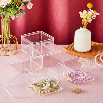 8 Pcs Clear Acrylic Box with Lid, 3.94 x 3.94 x 2.36 Inch, Classic Style - size: 3.94 x 3.94 x 2.36 Inch, style: Classic style