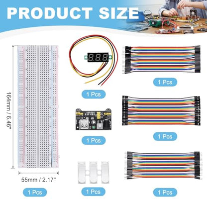 MECCANIXITY Breadboard Kit w/Power Supply Module 830 Tie-Points Breadboard