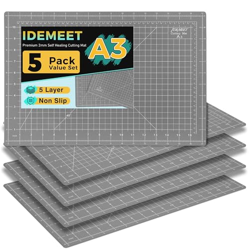 Premium 5 Pcs Self Healing Cutting Mat 18''x12'', Cutting Mat for Quilting - color: Anthracite Gray, size: 17.8''x11.9''(5 Pack)