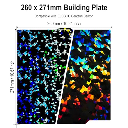 260x271mm PEF + PEY Build Plate for Elegoo Centauri Carbon/Carbon 2 - size: 260x271mm