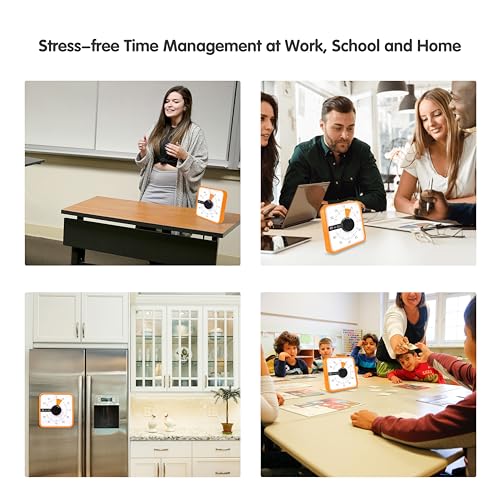 TWENTY5 SEVEN Countdown Timer 7.5 inch; 60 Minute 1 Hour Visual Timer – Classroom Teaching Tool Office Meeting, Mechanical Countdown Clock for Kids Exam Time Management Magnetic, Orange - color: Orange
