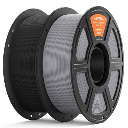 ELEGOO Matte PLA 3D Printer Filament 1.75mm Black & Slate Gray 2KG - color: 2*1kg Black,slate Gray