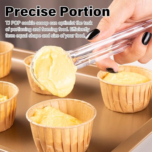 Cookie Scoop Set 1 Tablespoon, Size #60 Cookie Dough Scooper for Baking, 15 ml/0.5 oz Ice Cream Scoop, Acrylic Scoop, Comfortable Grip - size: 1 tbsp set of 3 (35mm)