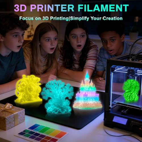 PLA+ 3D Printer Filament, Glow in The Dark Filament 1.75mm, Long-Lasting Glow & High-Brightness, Luminous Green Bright 3D Printing Filament for Most 3D Printer - 1kg Spool(Glow Green) - color: Green