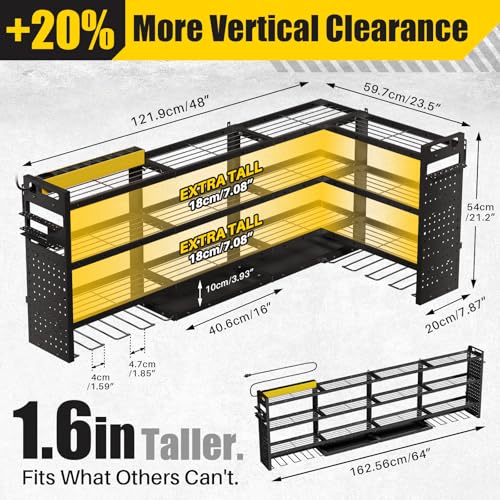 XLarge 64''W Power Tool Organizer Wall Mount, Charging Station, 4-Tier - size: 64''Width (POWER STATION)